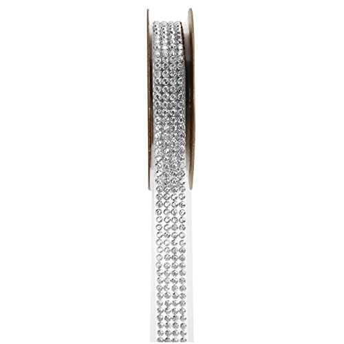 Dekoband "Strass Sticker" 15mm x 1m - Strassband Bonboniere Geschenkband Dekoband 5267 transparent von Santex