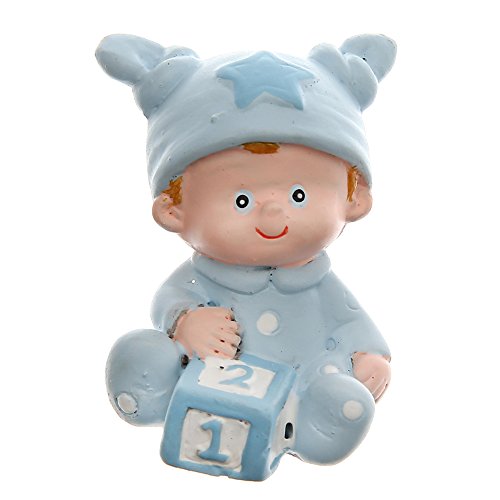 Hellblaue Dekofigur "Süßes Baby" 2er Pack von Santex