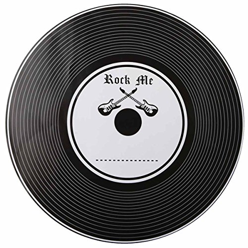 Rock and Roll, Tischunterlage in Schallplatten-Optik, 33,5cm, 6er Pack, für Rockpartys von Santex