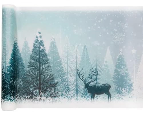 SANTEX 7137-8-30 Tischläufer Winterwald, Eisblau von Santex