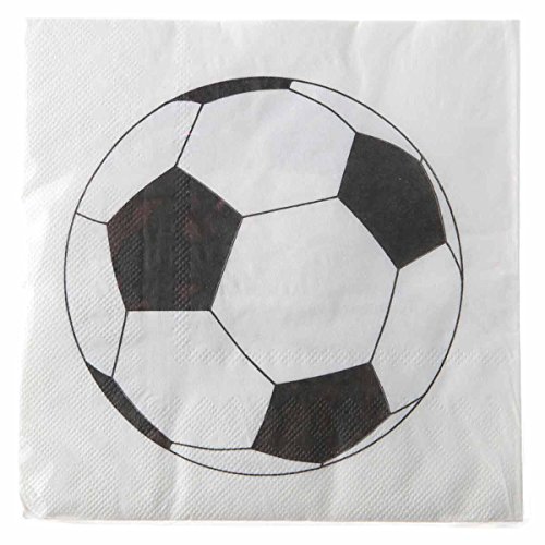Fussball-Servietten 20 Stück schwarz-weiss - Grau, Weiss von Santex