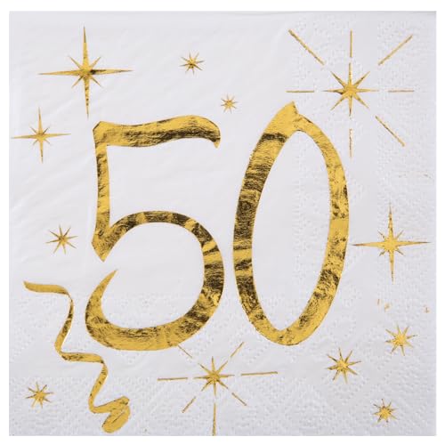 Servietten mit goldenen Schriftzug 18, Geburtstagsservietten 18 gold (50) von Santex