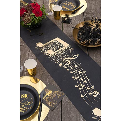 Tischband Tischläufer Musik mit goldenen Noten 1 Stück von Santex