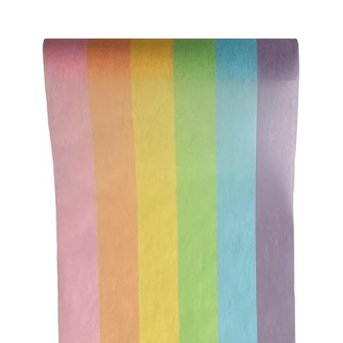 Tischläufer aus Vlies Regenbogen Rainbow 30 cm x 5 m - Pastell von Santex