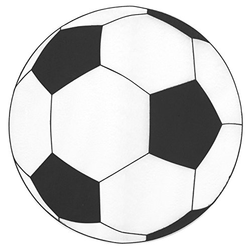 Tischset Fussball schwarz/weiss, D: 34 cm, 6 Stück im Beutel, Fußball Party von Santex