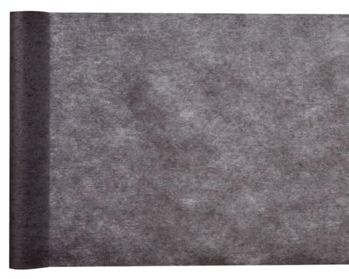 Santex Vlies-Stoff 30cm, 25m lang, schwarz, Kunstfaser, Tischläufer Deko-Vlies Party Hochzeits-Dekoration, Handwäsche von Santex