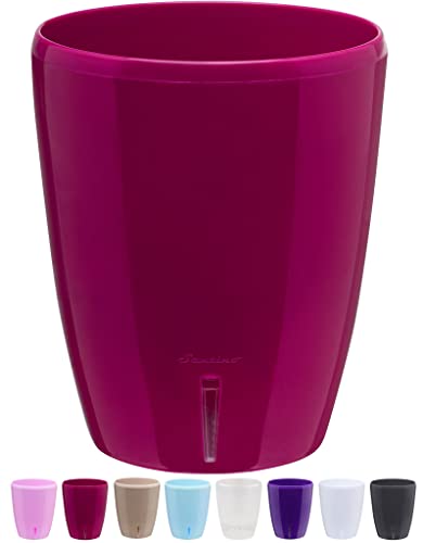 Santino Orchideentopf D 12cm Selbstbewässernder Topf mit Dochtsystem und Wasserstandsanzeige für den Innenbereich - Purple - 1,3L von Santino