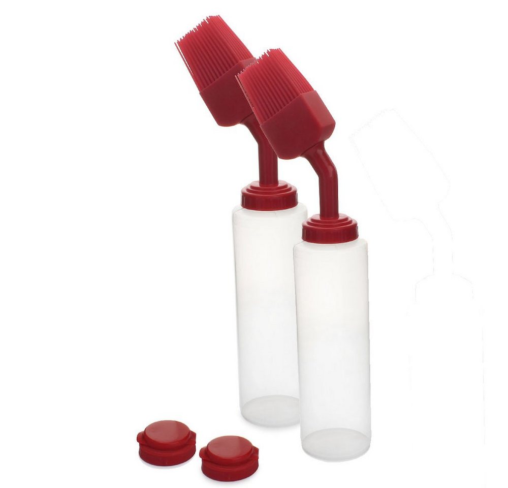 PROREGAL® Grillbesteck-Set Saucenflaschen mit Pinsel- & Dosierkappe, 2er Set von PROREGAL®