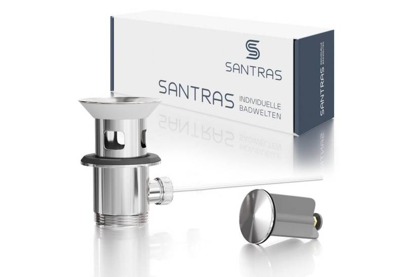 Santras Ablaufgarnitur für Armatur mit Zugstange (Exzenter) in Chrom von Santras