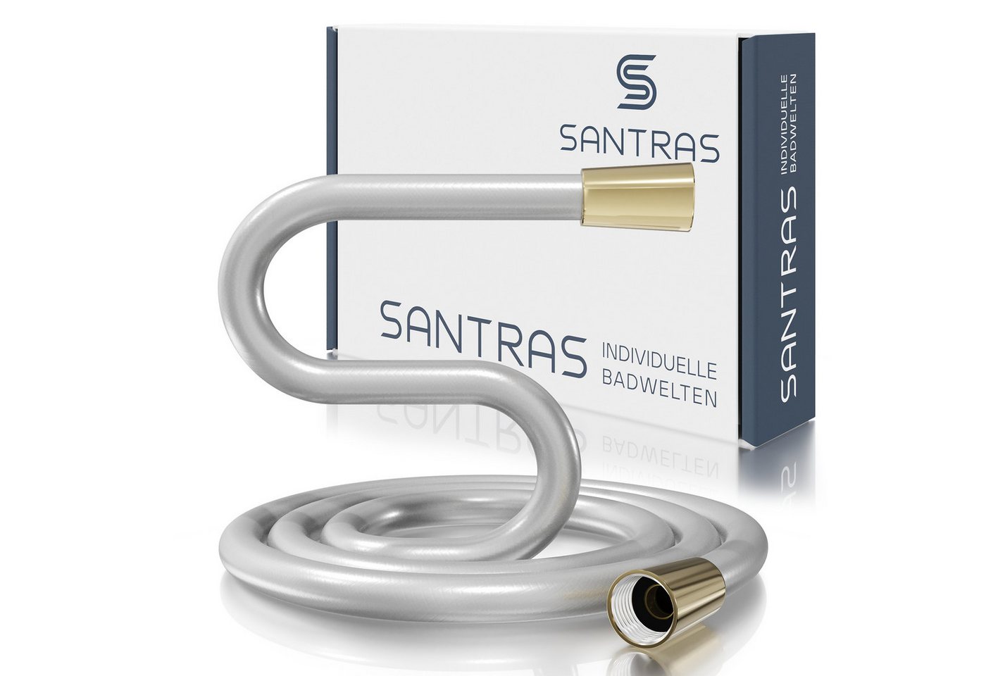 Santras Brauseschlauch Duschschlauch aus Kunststoff 1/2" in Chrom / Gold (1,25, 1,50, 2,00 m) von Santras