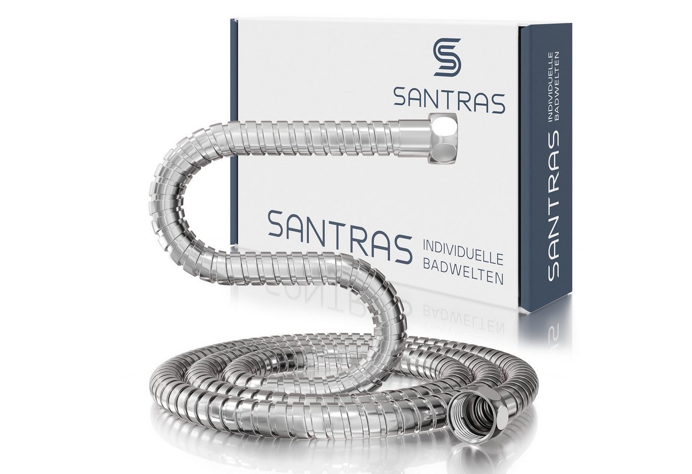 Santras Brauseschlauch Duschschlauch aus Metall 1/2" in Chrom (0,50 - 1,00 m) von Santras
