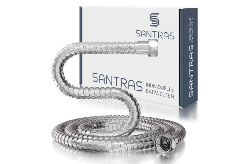 Santras Brauseschlauch Duschschlauch aus Metall 1/2" in Chrom (0,50 - 1,00 m) von Santras