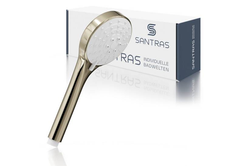 Santras Handbrause in Edelmessing - dreifach verstellbarer Duschkopf mit Wassersparer Santras Handbrause in Edelmessing - dreifach verstellbarer Duschkopf mit Wassersparer von Santras