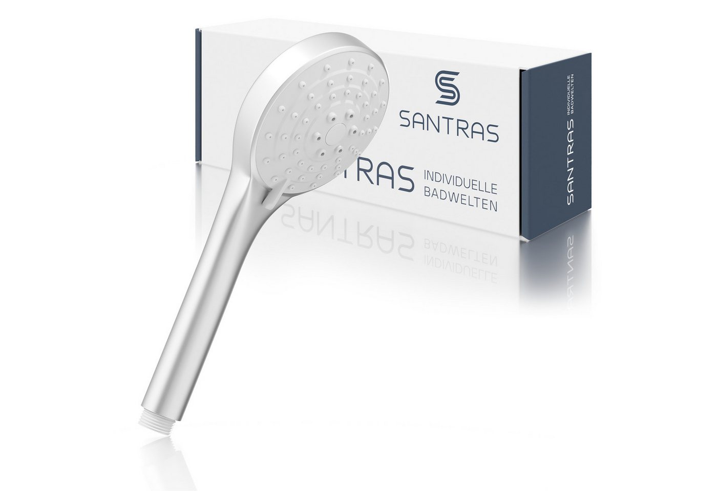 Santras Handbrause in Velourchrom - dreifach verstellbarer Duschkopf mit Wassersparer Santras Handbrause in Velourchrom - dreifach verstellbarer Duschkopf mit Wassersparer von Santras