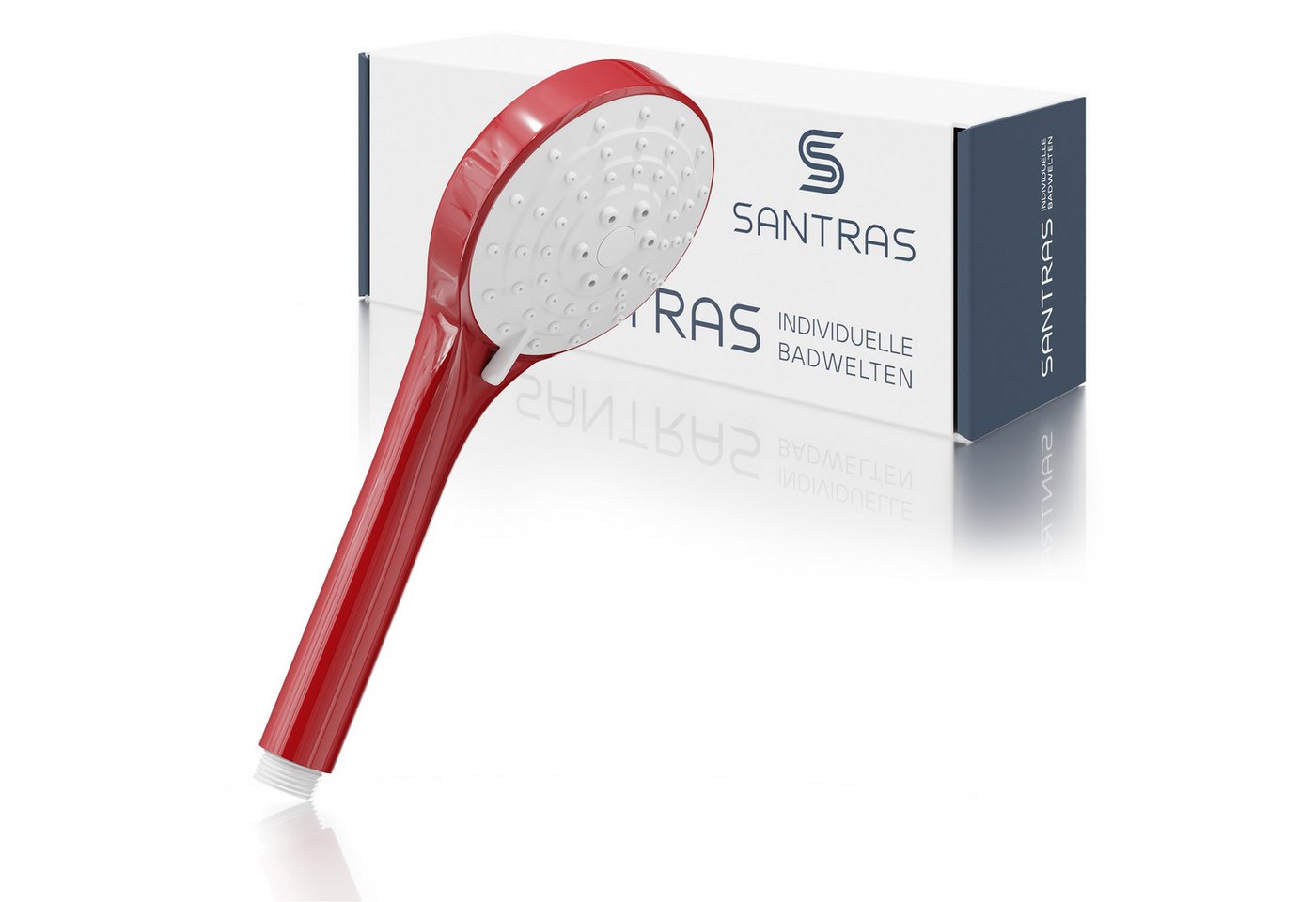 Santras Handbrause in Rot (RAL 3003) - dreifach verstellbarer Duschkopf mit Wassersparer Santras Handbrause in Rot (RAL 3003) - dreifach verstellbarer Duschkopf mit Wassersparer von Santras
