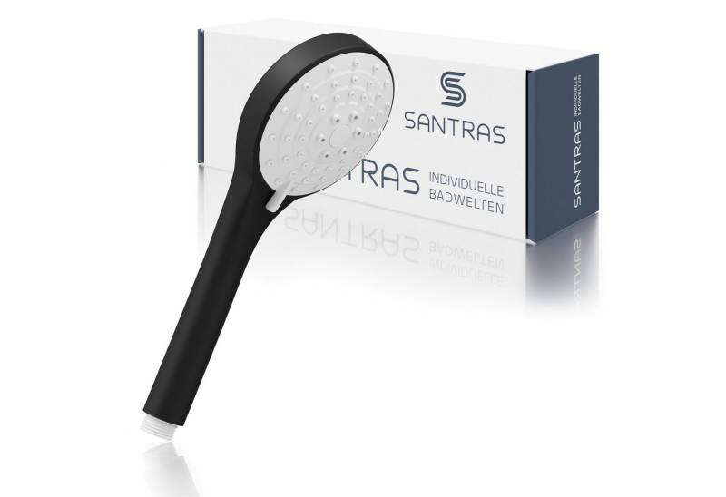 Santras Handbrause in Schwarz-Matt - dreifach verstellbarer Duschkopf mit Wassersparer Santras Handbrause in Schwarz-Matt - dreifach verstellbarer Duschkopf mit Wassersparer von Santras