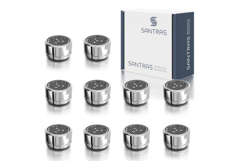 Santras Waschtischarmatur Luftsprudler / Strahlregler M24 in Chrom (10-St) von Santras