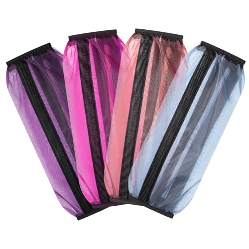 Sanwuta Fliegengamaschen für Pferde, rutschfest, atmungsaktiv, reduziert lästiges Stompen und Stress (35,6 x 22,9 cm, Orange, Himmelblau, Rose, Violett), 16 Stück von Sanwuta