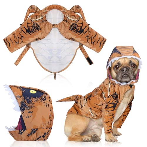 Sanwuta Halloween-Hunde-Dinosaurier-Kostüm, lustig, niedlich, Tyrannosaurus, Rex-Outfit für Halloween, Dinosaurier-Themenparty, Cosplay-Zubehör, Größe XL von Sanwuta
