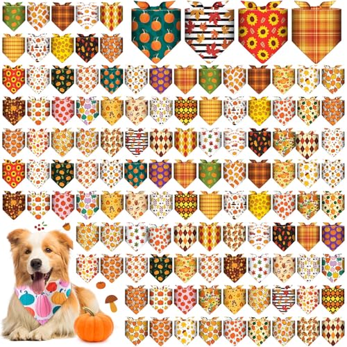 Sanwuta Hundehalstücher für Hunde, verstellbar, weich, niedlich, dreieckig, für mittelgroße und kleine Hunde, Katzen, große Welpen, 120 Stück von Sanwuta