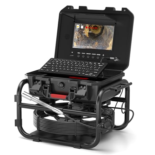 Kanalkamera HD 70M mit Meterzahlangabe, Industriell Rohrkamera mit Ortung, Selbstnivellierender Wasserdichter IP68-Kamera, 9" IPS-Farbbildschirm, Eingebautem Mikrofon und Lautsprecher, USB-Tastatur Kanalkamera HD 70M mit Meterzahlangabe, Industriell Rohrkamera mit Ortung, Selbstnivellierender Wasserdichter IP68-Kamera, 9" IPS-Farbbildschirm, Eingebautem Mikrofon und Lautsprecher, USB-Tastatur von Sanyipace