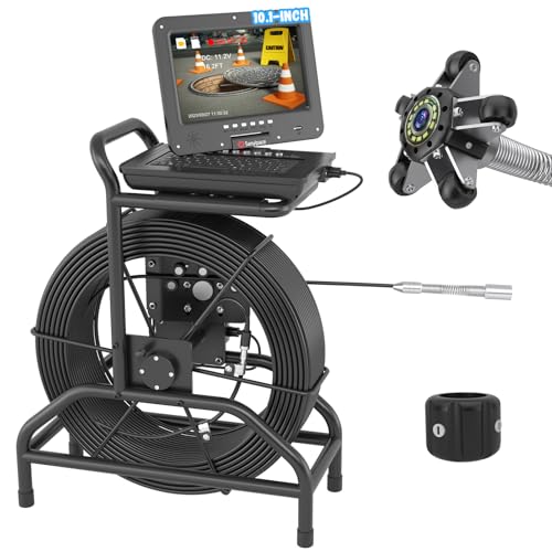 Professionelle Kanalkamera 50M mit Meterzahlangabe, HD Rohrkamera mit 512Hz Sender und Selbstnivellierung, Inspektionskamera Abflusskamera für Abflussrohre mit Tastatur, 10 Zoll Endoskopkamera Professionelle Kanalkamera 50M mit Meterzahlangabe, HD Rohrkamera mit 512Hz Sender und Selbstnivellierung, Inspektionskamera Abflusskamera für Abflussrohre mit Tastatur, 10 Zoll Endoskopkamera von Sanyipace