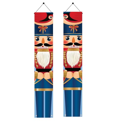Saoplasa Weihnachts-Nussknacker-Veranda-Banner, 180 x 30 cm, rote und blaue Soldaten-Türdekoration, Urlaubs-Hängeschilder für Veranda, Kamin, Eingang, Wand, Innen- und Außenbereich Saoplasa Weihnachts-Nussknacker-Veranda-Banner, 180 x 30 cm, rote und blaue Soldaten-Türdekoration, Urlaubs-Hängeschilder für Veranda, Kamin, Eingang, Wand, Innen- und Außenbereich von Saoplasa