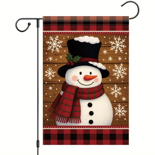 Saoplasa Weihnachtsgartenflagge Schneemann roter Schal karierter Hut 30,5 x 45,7 cm doppelseitiges Outdoor-Banner für den Winterurlaub rustikaler Holzhintergrund niedliche Schneeflocken-Dekoration Saoplasa Weihnachtsgartenflagge Schneemann roter Schal karierter Hut 30,5 x 45,7 cm doppelseitiges Outdoor-Banner für den Winterurlaub rustikaler Holzhintergrund niedliche Schneeflocken-Dekoration von Saoplasa