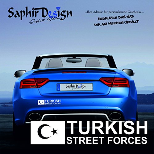 Saphir Design Turkish Street Forces/AyYildiz/Türkiye/Sehr Coole Autoaufkleber / 15x3cm / A145 Farbe Weiss Saphir Design Turkish Street Forces/AyYildiz/Türkiye/Sehr Coole Autoaufkleber / 15x3cm / A145 Farbe Weiss von Saphir