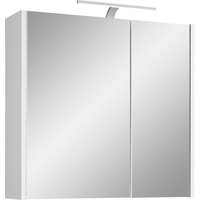 Saphir Badezimmerspiegelschrank "Spiegelschrank Quickset 100, 2 Türen, 67,2cm breit, LED-Aufsatzleuchte", inkl. Schalter und Steckdose von Saphir
