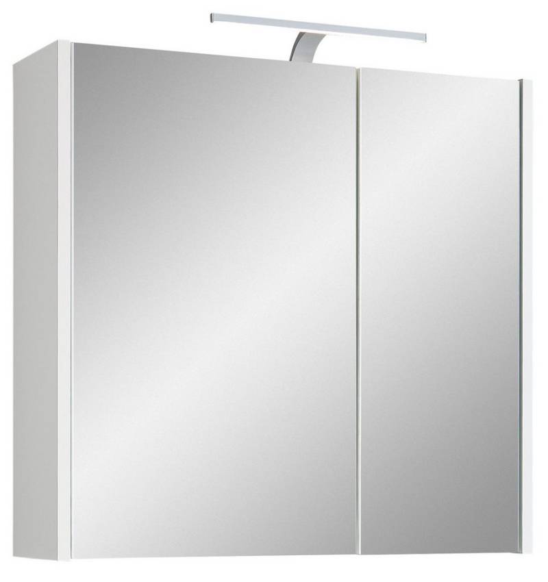 Saphir Badezimmerspiegelschrank Spiegelschrank Quickset 100, 2 Türen, 67,2cm breit, LED-Aufsatzleuchte inkl. Schalter und Steckdose von Saphir