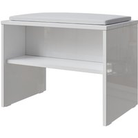 Saphir Badkommode "Badezimmer Sitzbank inkl. Sitzkissen aus Kunstleder in weiß und Ablage" verschiedene Farben, Garderobenbank 60 cm breit, gepolstert von Saphir