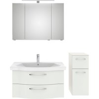 Saphir Badmöbel-Set "6005 Sprint 3-teilig, Keramik-Waschtisch mit LED-Spiegelschrank", (4 St.), Unterschrank, inkl. Türdämpfer, 4 Türen, 3 Schubladen, Bad-Set von Saphir