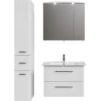 Saphir Badmöbel-Set "Badmöbel-Set Serie 3006 3-teilig Keramik-Waschtisch mit Spiegelschrank", (4 St.), Badezimmer Set mit Hochschrank, inkl. Türdämpfer von Saphir