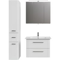 Saphir Badmöbel-Set "Badmöbel-Set Serie 3006 3-teilig Keramik-Waschtisch mit Spiegelschrank", (4 St.), Badezimmer-Set mit Hochschrank, inkl. Türdämpfer von Saphir
