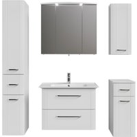 Saphir Badmöbel-Set "Badmöbel-Set Serie 3006 5-teilig Keramik-Waschtisch mit Spiegelschrank", (6 St.), Badezimmer-Set mit Unterschrank, Hängeschrank, Hochschrank, Türdämpfer von Saphir