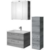 Saphir Badmöbel-Set "Badmöbel-Set Trentino 3-tlg Mineralmarmorwaschtisch,LED-Spiegelschrank", (4 St.), Badezimmer-Set mit Midischrank inkl. Türdämpfer von Saphir