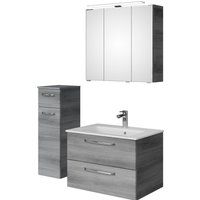 Saphir Badmöbel-Set "Badmöbel-Set Trentino 3-tlg Mineralmarmorwaschtisch LED-Spiegelschrank", (4 St.), Badezimmer-Set mit Unterschrank inkl. Türdämpfer von Saphir