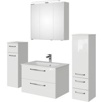 Saphir Badmöbel-Set "Badmöbel-Set Trentino 4-tlg Mineralmarmorwaschtisch,LED-Spiegelschrank", (5 St.), Badezimmer-Set mit Midischrank und Unterschrank inkl. Türdämpfer von Saphir