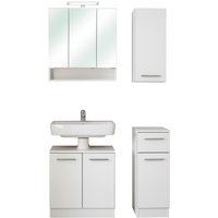 Saphir Badmöbel-Set "Quickset 953 4-teilig, Waschbeckenunterschrank und LED-Spiegelschrank", (Set, 4 St.), in Weiß Glanz, Badmöbel inkl. Türdämpfer, ohne Waschbecken, 7 Türen von Saphir