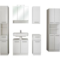 Saphir Badmöbel-Set "Quickset 953 6-teilig, Waschbeckenunterschrank und LED-Spiegelschrank", (Set, 6 St.), in Weiß Glanz, Badmöbel inkl. Türdämpfer, ohne Waschbecken, 13 Türen von Saphir