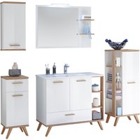 Saphir Badmöbel-Set "Quickset Mineralmarmor-Waschtisch mit LED-Spiegel, Unterschrank" 7 Stk. tlg. von Saphir