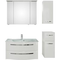 Saphir Badmöbel-Set "Serie 4005, vormontiert, Glaswaschbecken, Spiegelschrank", (Set, 5 St.), Badezimmer-Set mit Unterschrank, Hängeschrank, inkl. Türdämpfer von Saphir