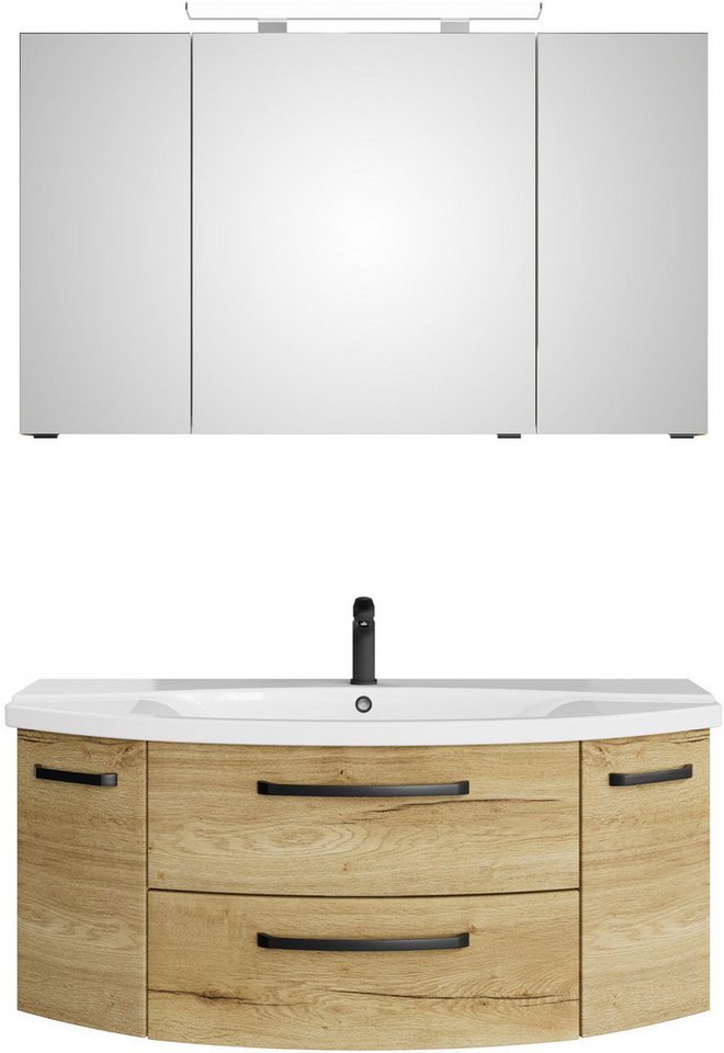 Saphir Badmöbel-Set Serie 4010 2-teilig Keramik-Waschtisch mit LED-Spiegelschrank, (Set), Badezimmer Set 120,5 cm breit, inkl. Türdämpfer, 5 Türen, 2 Schubladen von Saphir