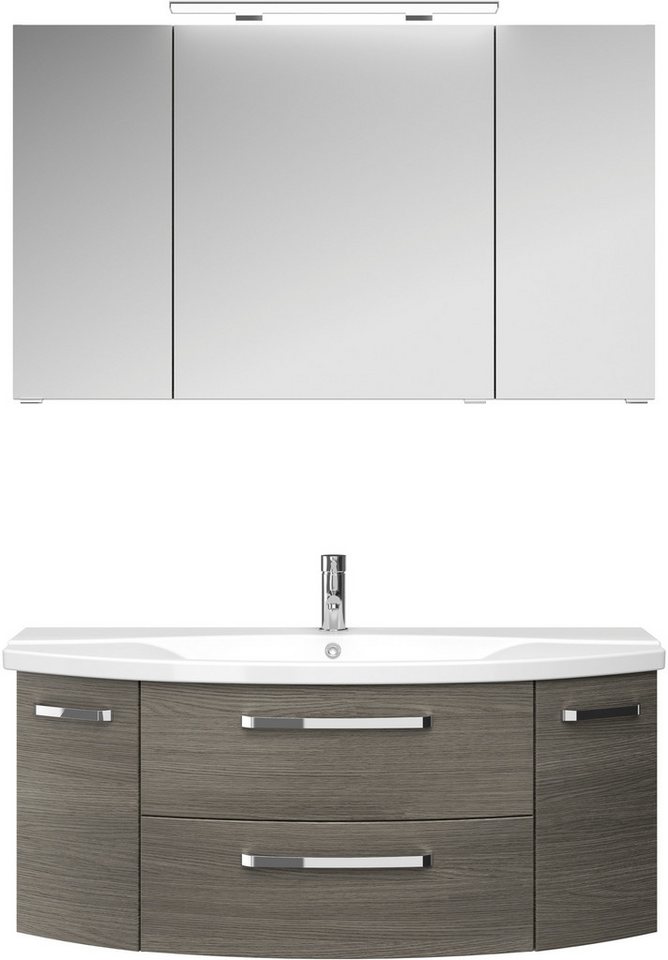 Saphir Badmöbel-Set Serie 4010 2-teilig Keramik-Waschtisch mit LED-Spiegelschrank, (Set), Badezimmer Set 120,5 cm breit, inkl. Türdämpfer, 5 Türen, 2 Schubladen von Saphir