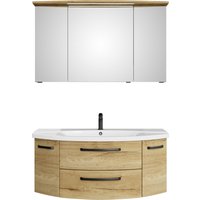 Saphir Badmöbel-Set "Serie 4010 2-teilig Keramik-Waschtisch mit LED-Spiegelschrank", (Set), Badezimmer Set 122 cm breit, inkl. Türdämpfer, 5 Türen, 2 Schubladen von Saphir