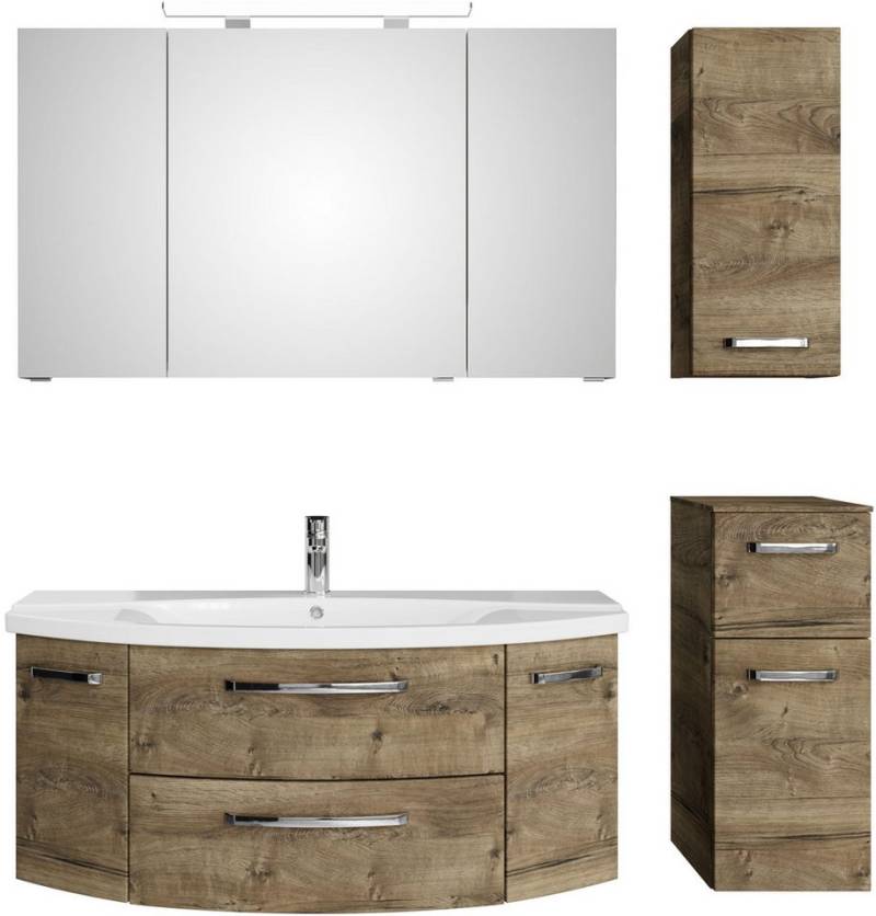 Saphir Badmöbel-Set Serie 4010 4-teilig Keramik-Waschtisch mit LED-Spiegelschrank, (Set), Badezimmer Set mit Unterschrank, Hängeschrank, inkl. Türdämpfer von Saphir