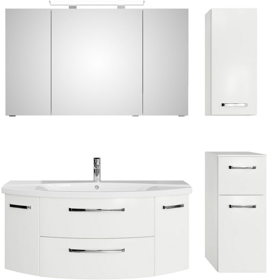 Saphir Badmöbel-Set Serie 4010 4-teilig Keramik-Waschtisch mit LED-Spiegelschrank, (Set), Badezimmer Set mit Unterschrank, Hängeschrank, inkl. Türdämpfer von Saphir