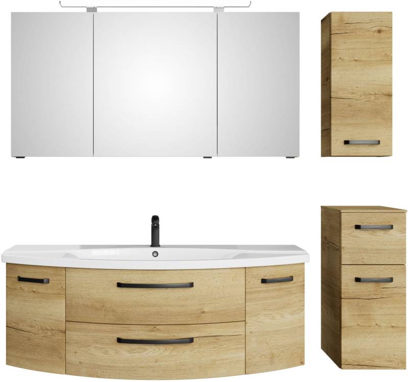 Saphir Badmöbel-Set Serie 4010 4-teilig Keramik-Waschtisch mit LED-Spiegelschrank, (Set), Badezimmer Set mit Unterschrank, Hängeschrank, inkl. Türdämpfer von Saphir
