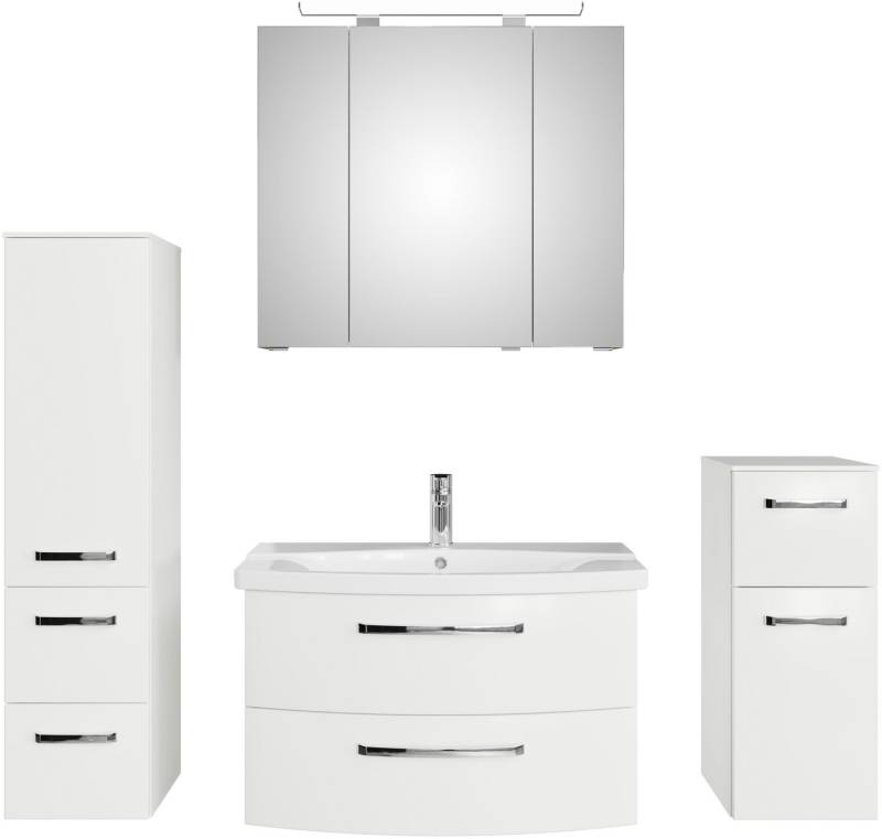 Saphir Badmöbel-Set Serie 4010 4-teilig Keramik-Waschtisch mit LED-Spiegelschrank, (Set), Badezimmer Set mit Unterschrank, Midischrank, inkl. Türdämpfer von Saphir